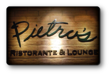 Pietros over wooden background